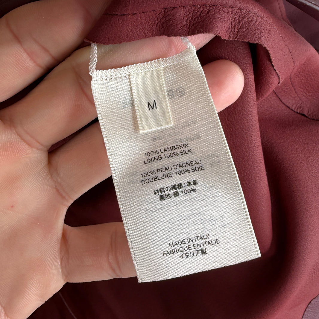 The Row Maroon Leather Shirt