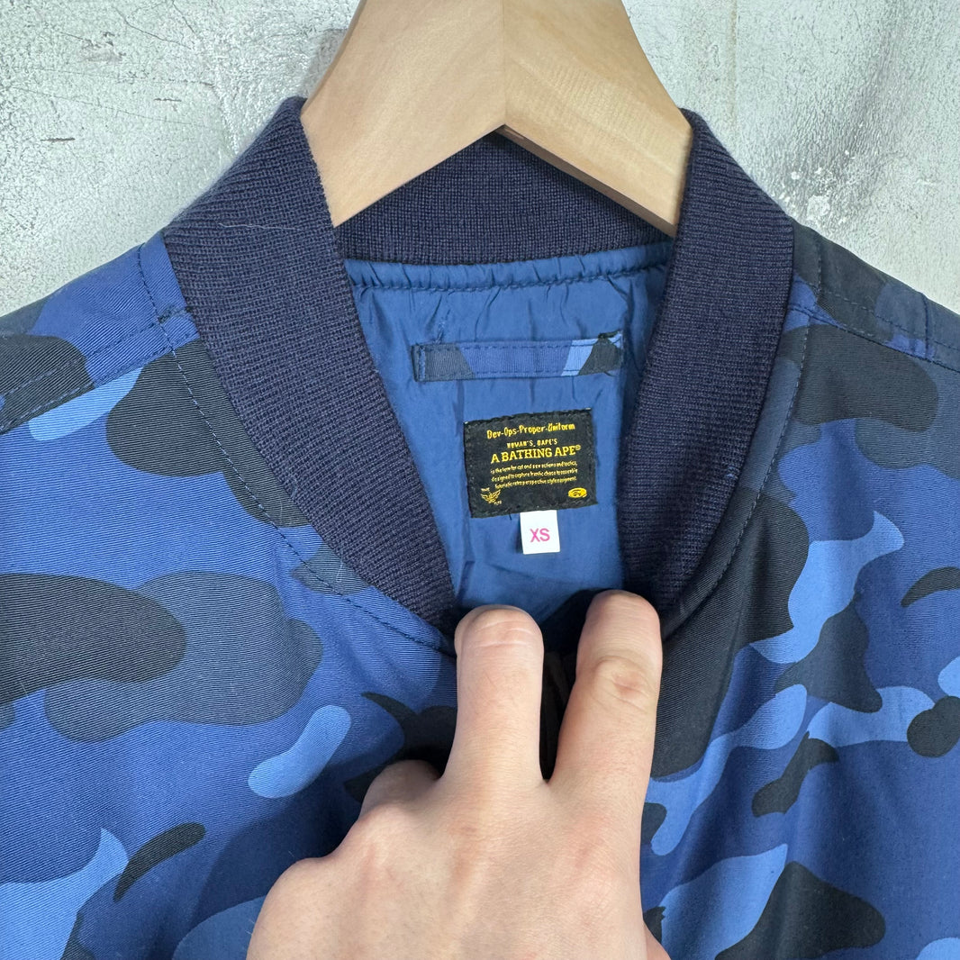 Bape Blue Camo Shark Bomber Jacket