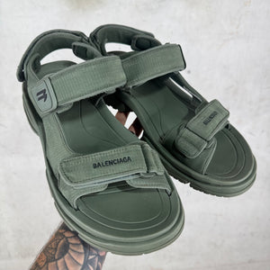 Balenciaga Olive Tourist Sandals