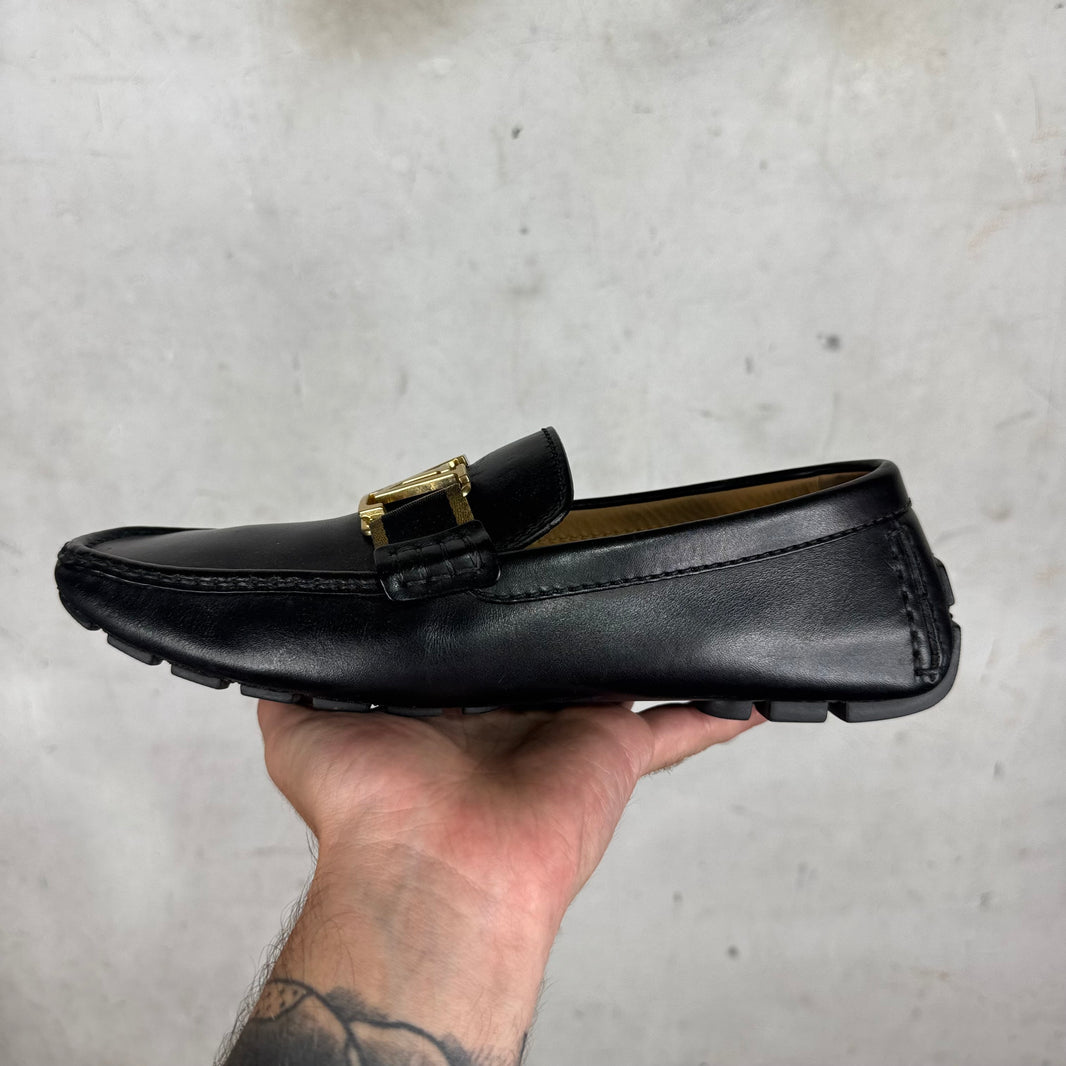 Louis Vuitton Gold Buckled Driver Shoes