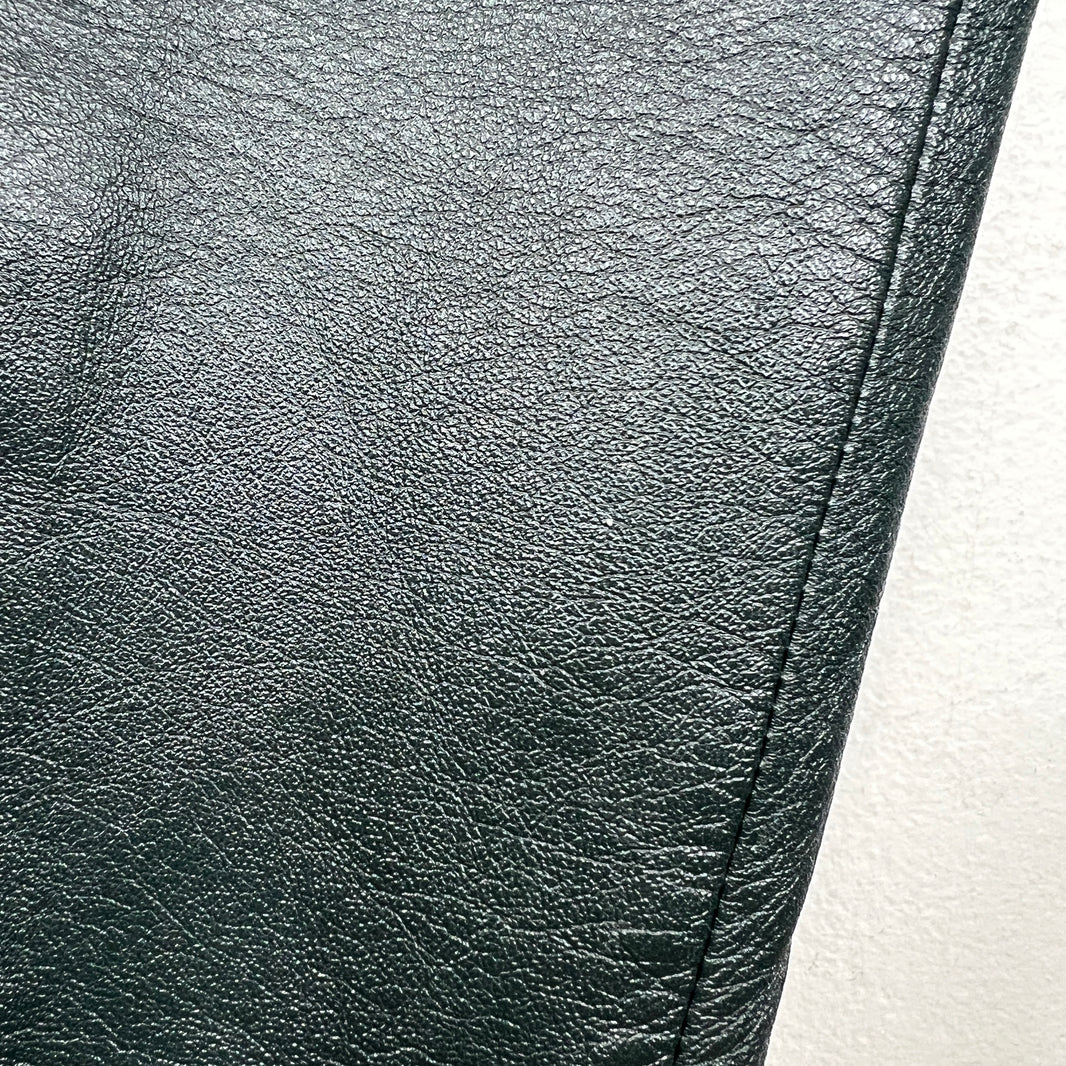 Bottega Veneta Green Leather Denim-Lined Pants