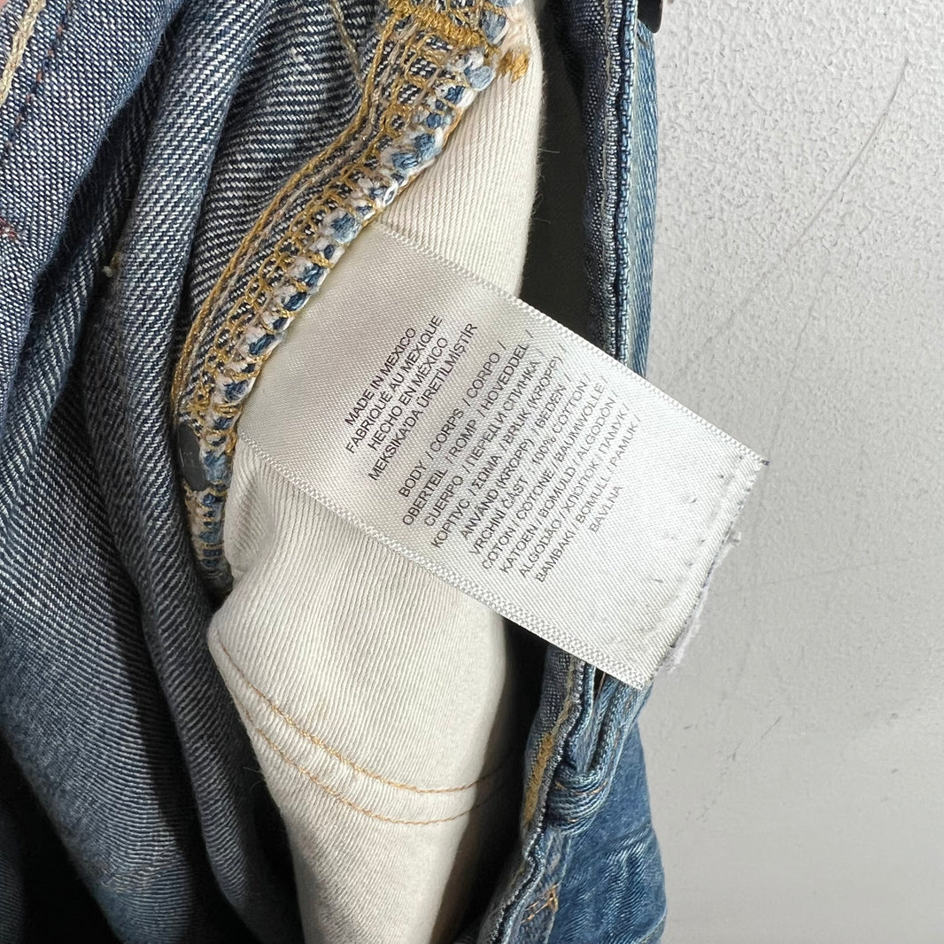 RRL Distressed Buckle Back Jeans