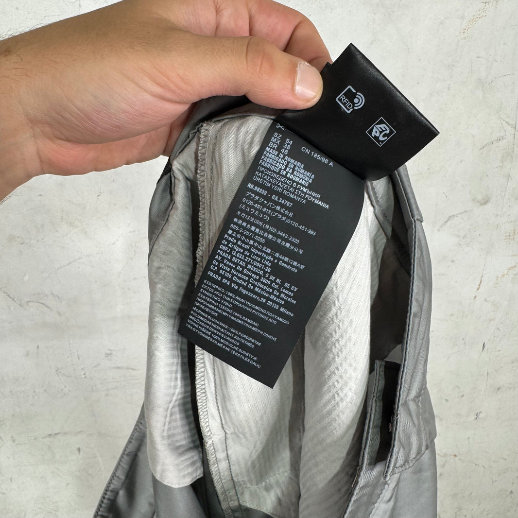 Prada Renylon Plaqued Grey Shorts