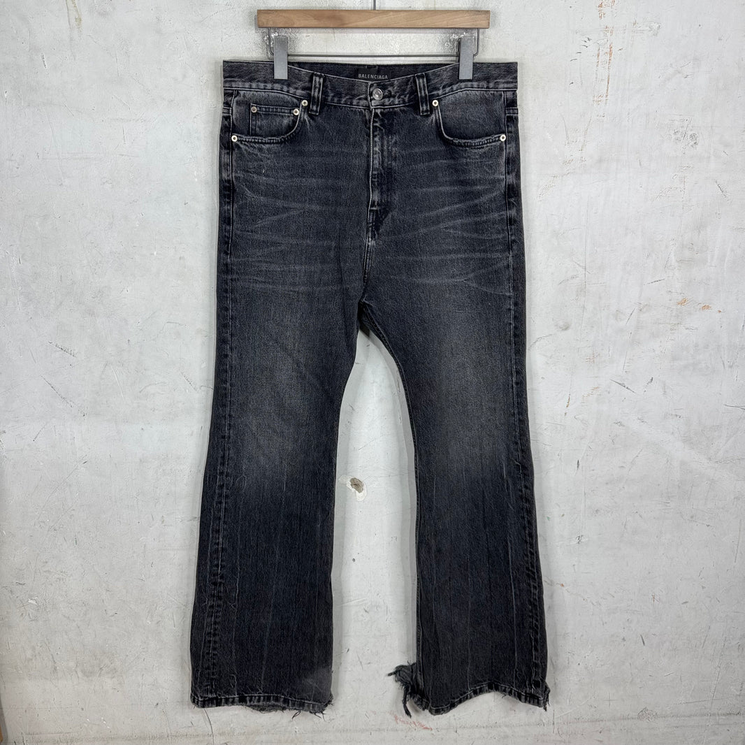 Balenciaga Grey Lost Tape Flare Jeans