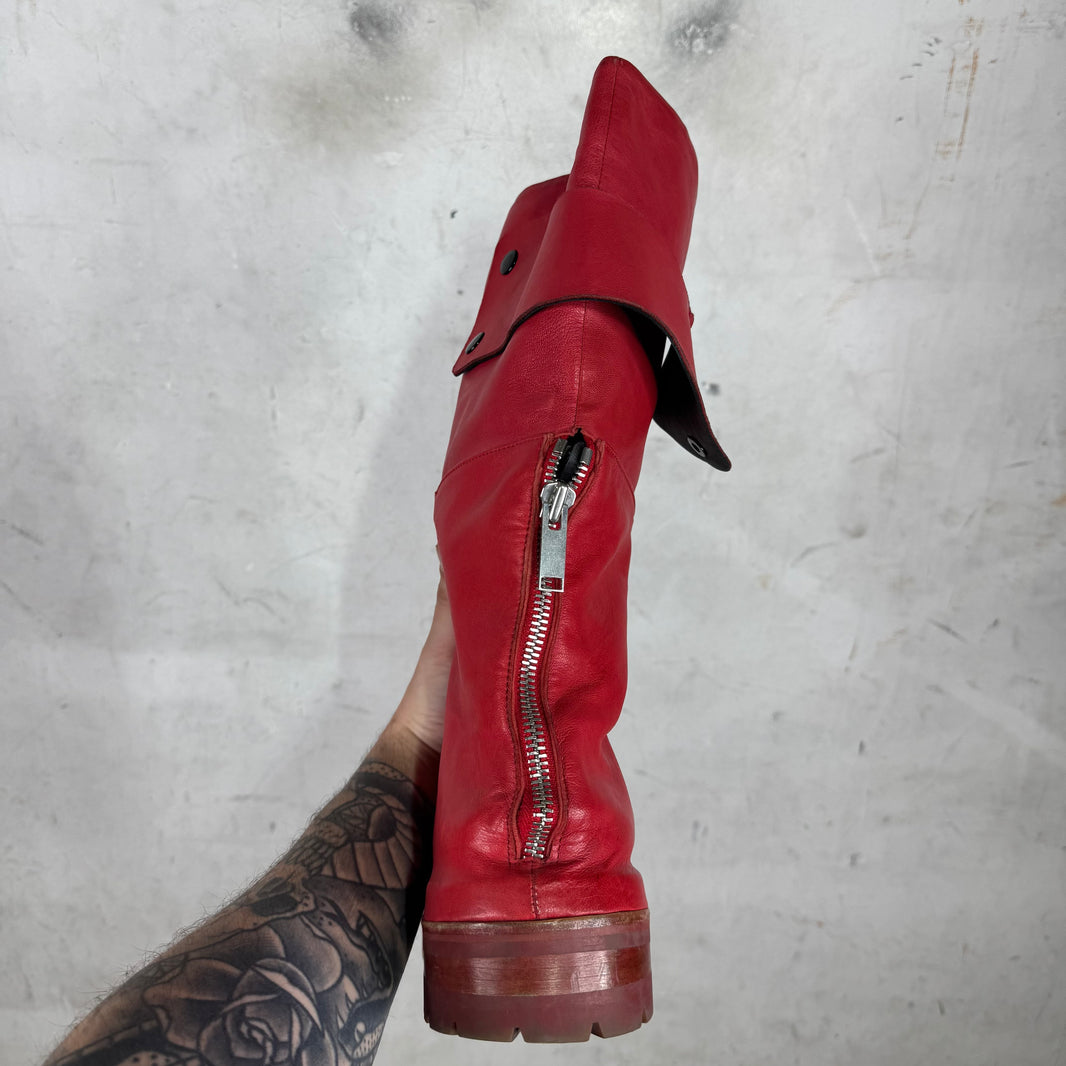 424 Red Leather Dragonrider Boots