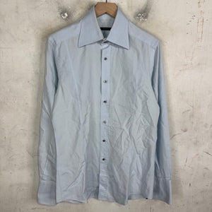 Gucci Tom Ford Curved Pannel Blue LS Shirt