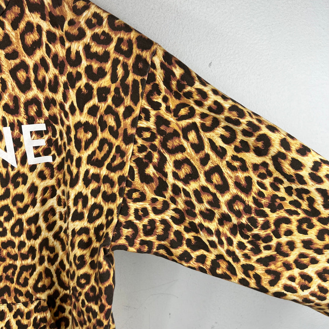 Celine Leopard Spell Out Logo Hoodie