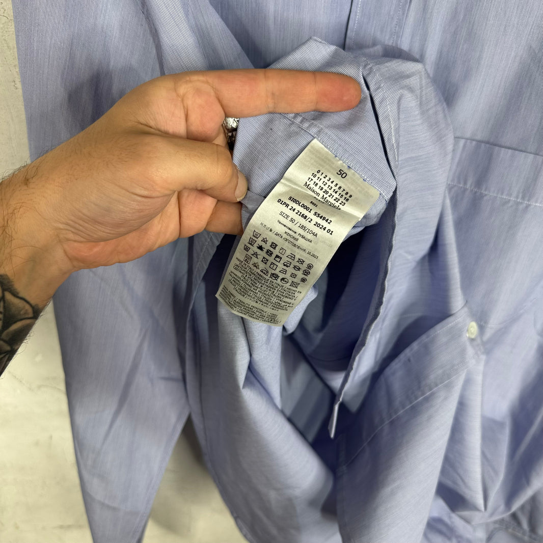 Margiela Light Blue Frayed Buttoned Shirt