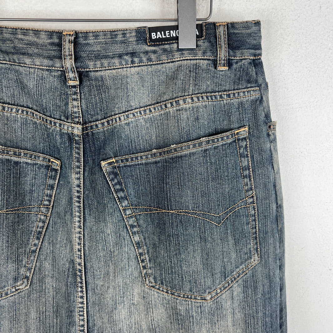 Balenciaga Blue Washed Apron Jeans