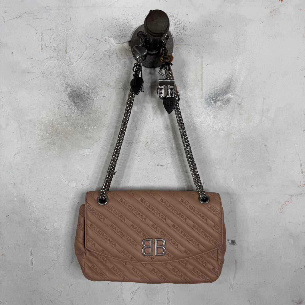 Balenciaga BB Round Charm Chained Bag