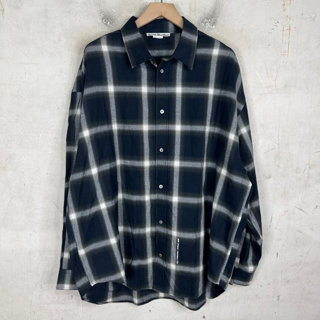 Acne Studios Navy Plaid Flannel
