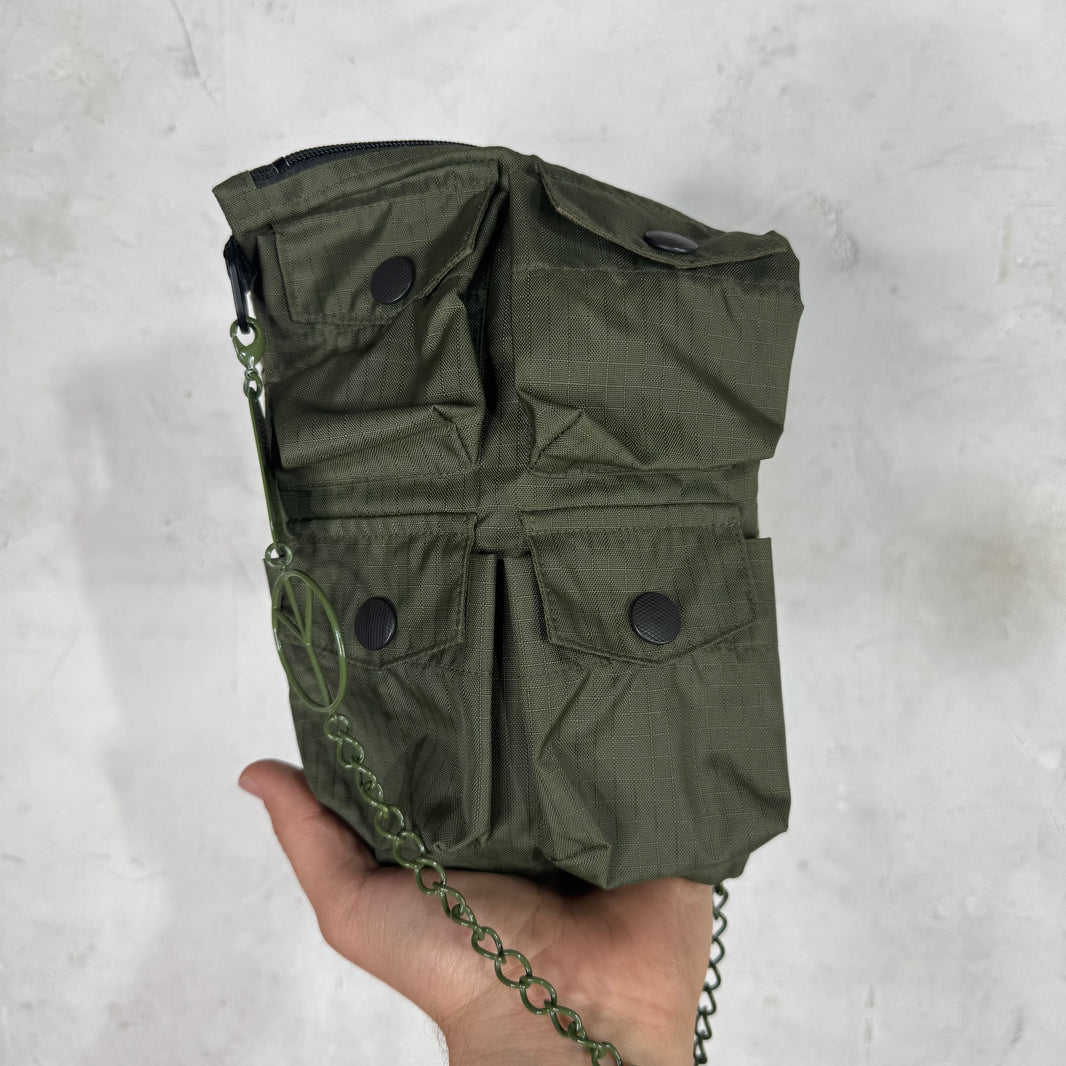 Kapital Multipocketed Chain Pouched Bag