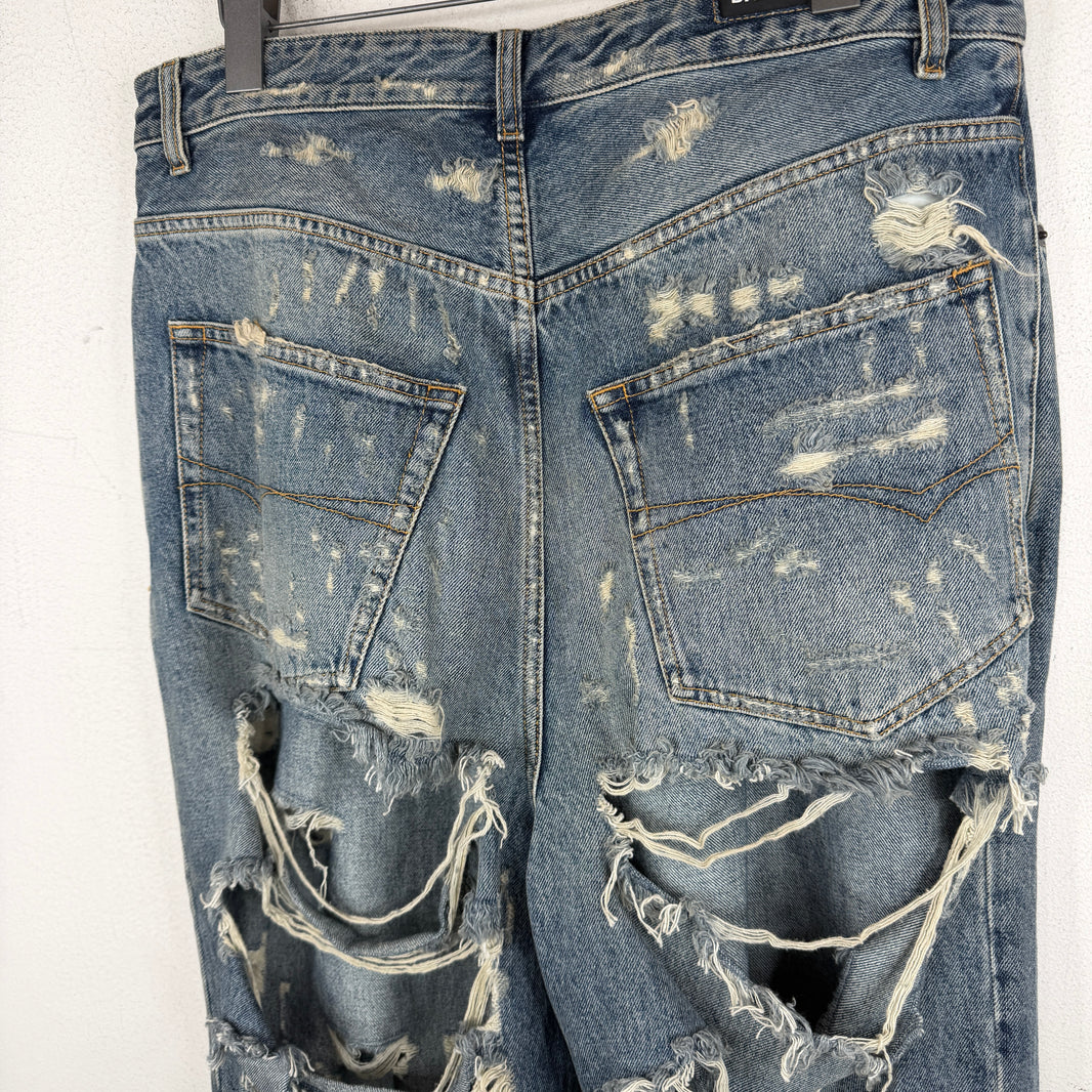 Balenciaga Mud Show Destroyed Jeans