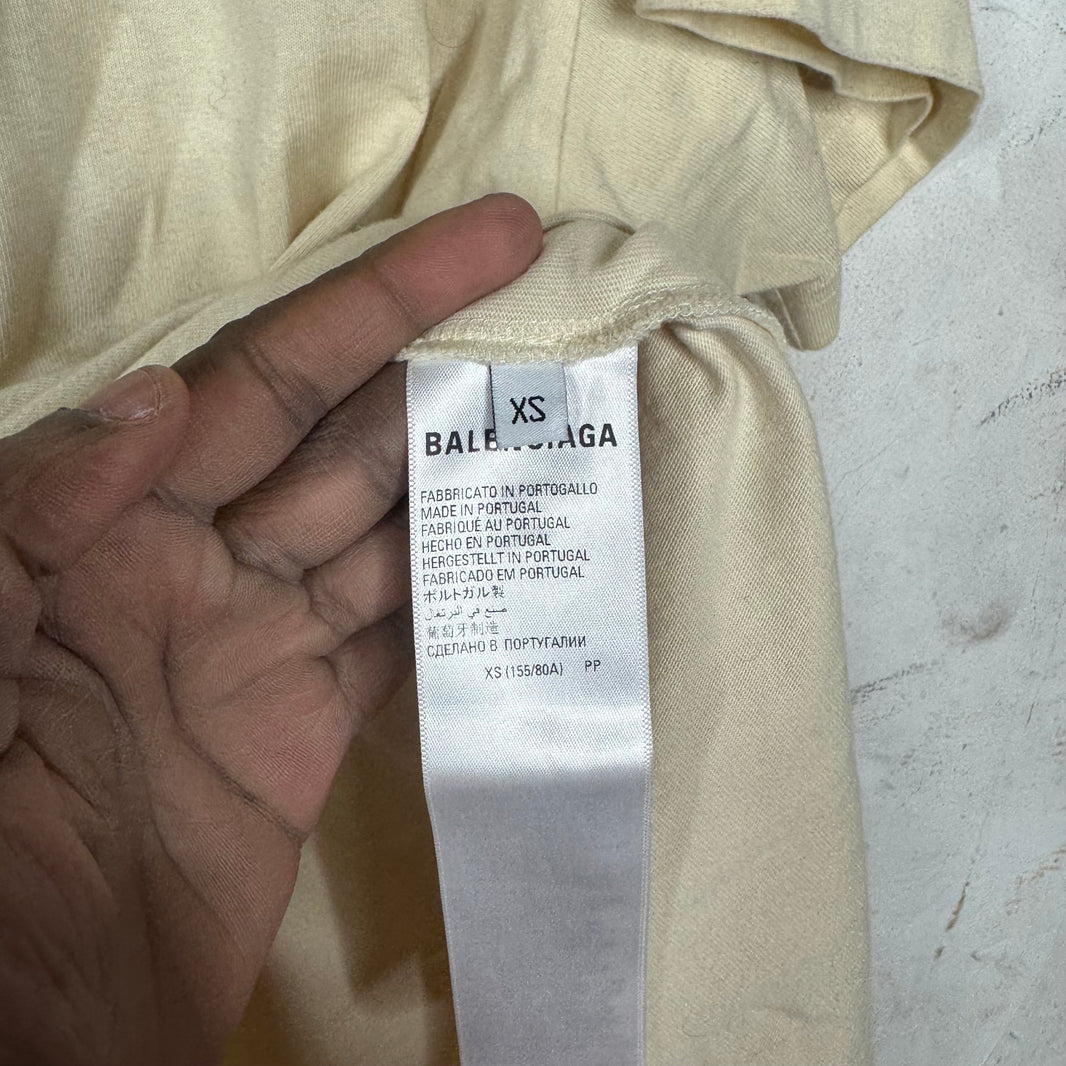 Balenciaga Cream BB Logo T-Shirt