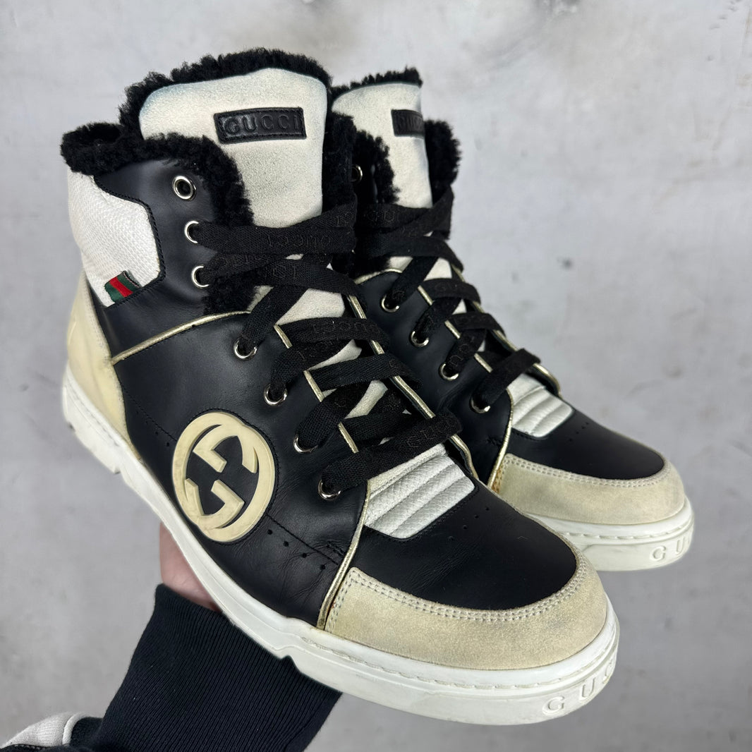 Gucci Shearling Lined Pelle Gomma Sneakers