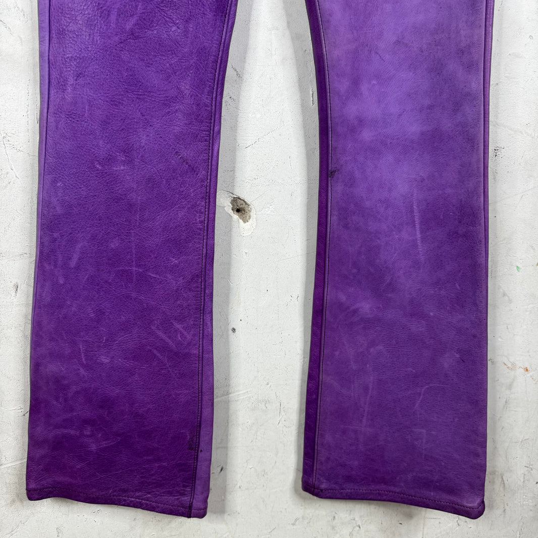 Gallery Dept Purple Leather Flared Pants