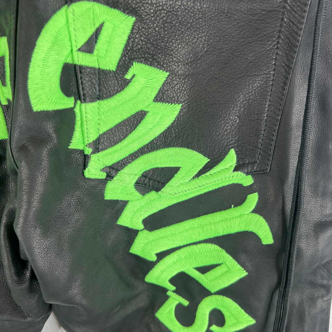Endless Denim Black/Green Leather Pants