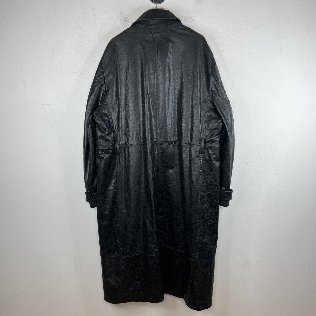 424 Paper Leather Trench Coat