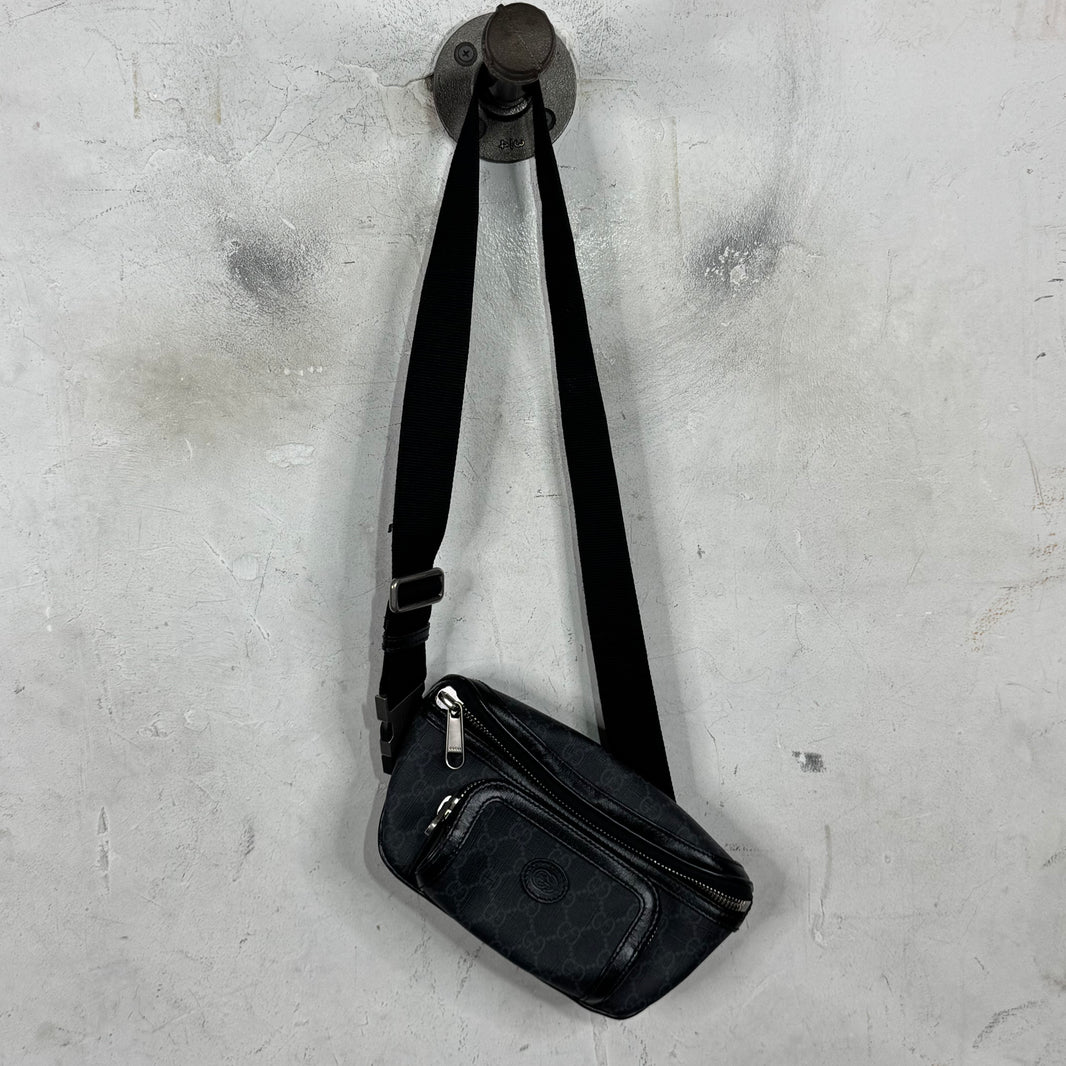Gucci Coated Black Monogram Waist Bag