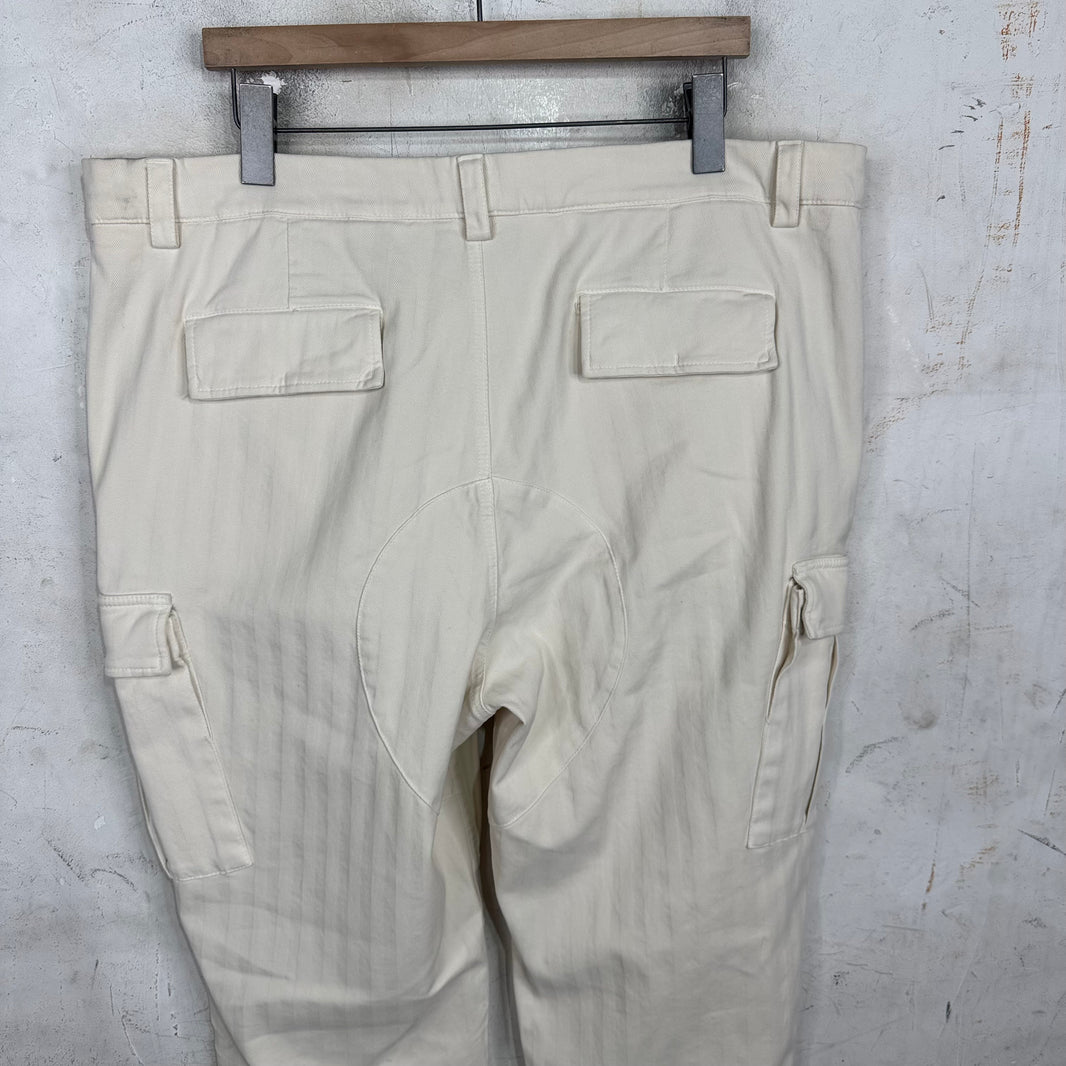 Brunello Cucinelli Cream Herringbone Cargos