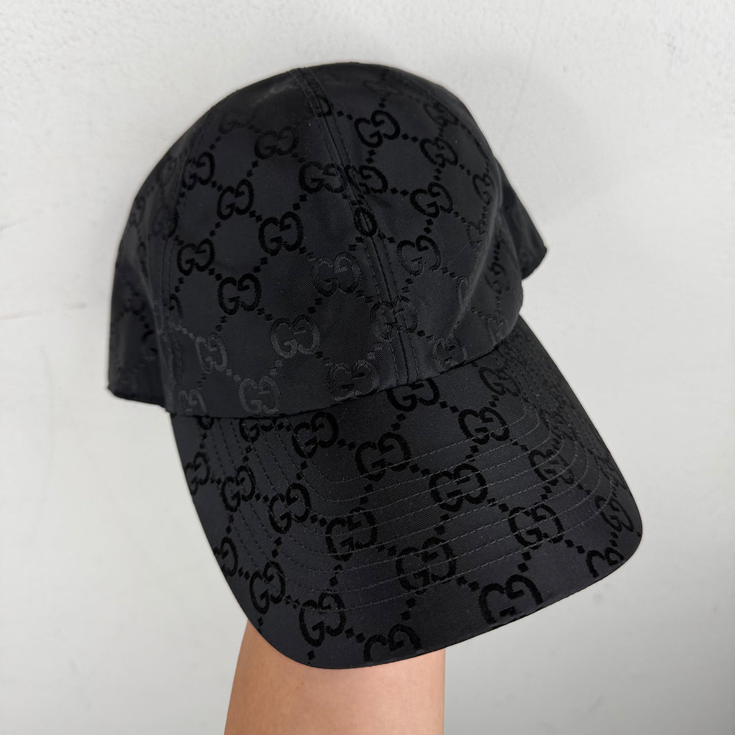 Gucci Black Monogram Hat