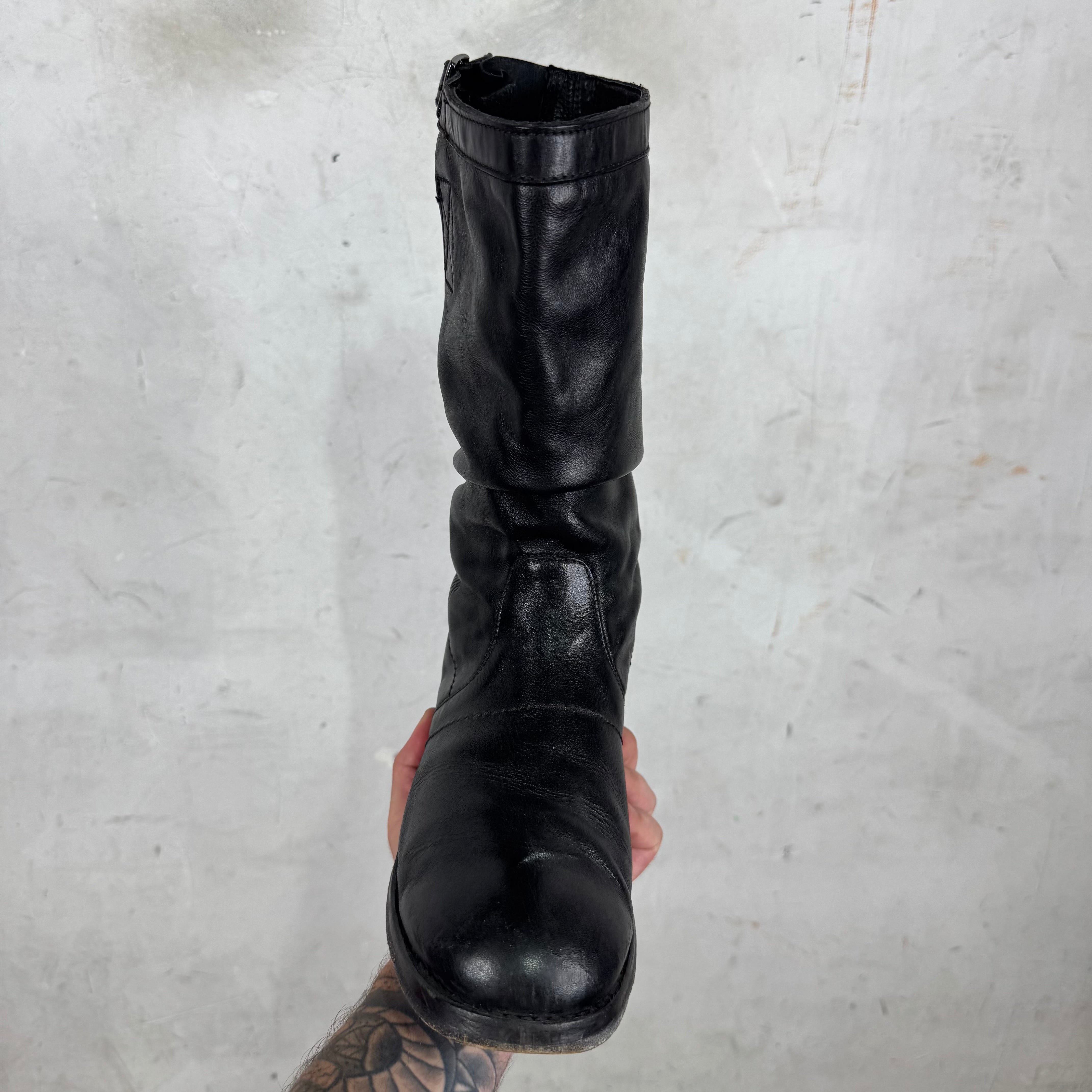 Dirk Bikkemberg Black Leather Pull On Boots – www.Lukes.store