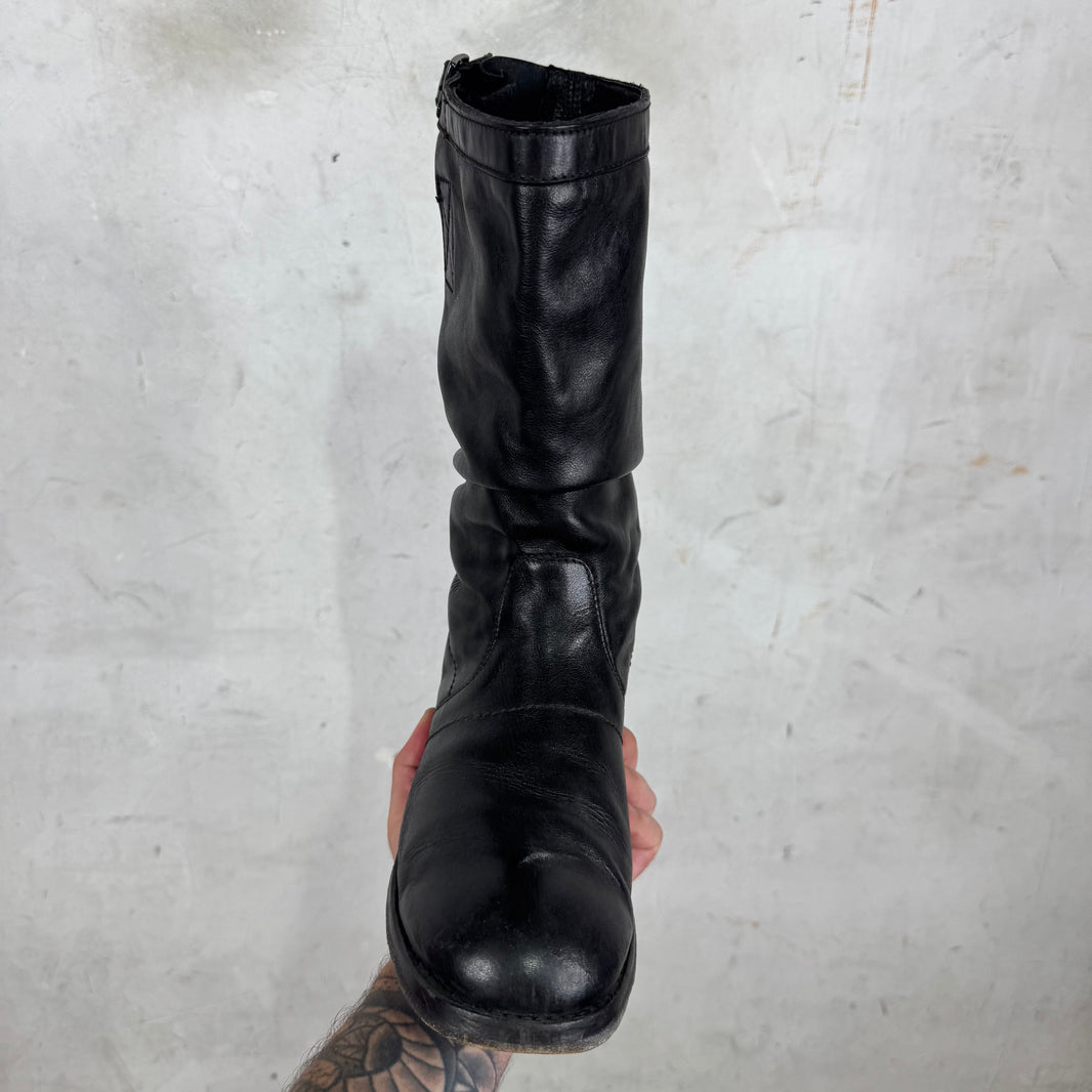 Dirk Bikkemberg Black Leather Pull On Boots