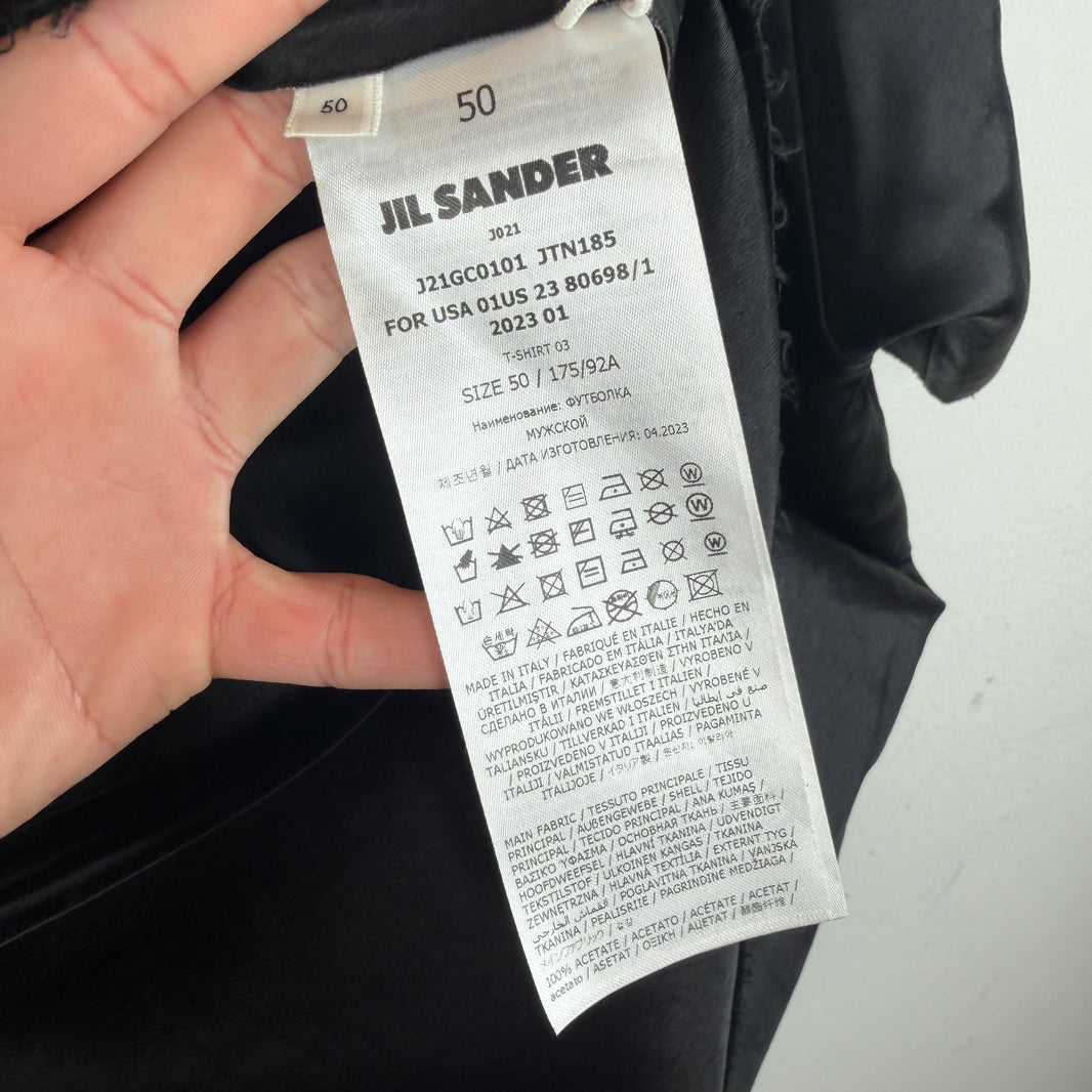 Jil Sander Boxy Raw Hem Acetate T-Shirt