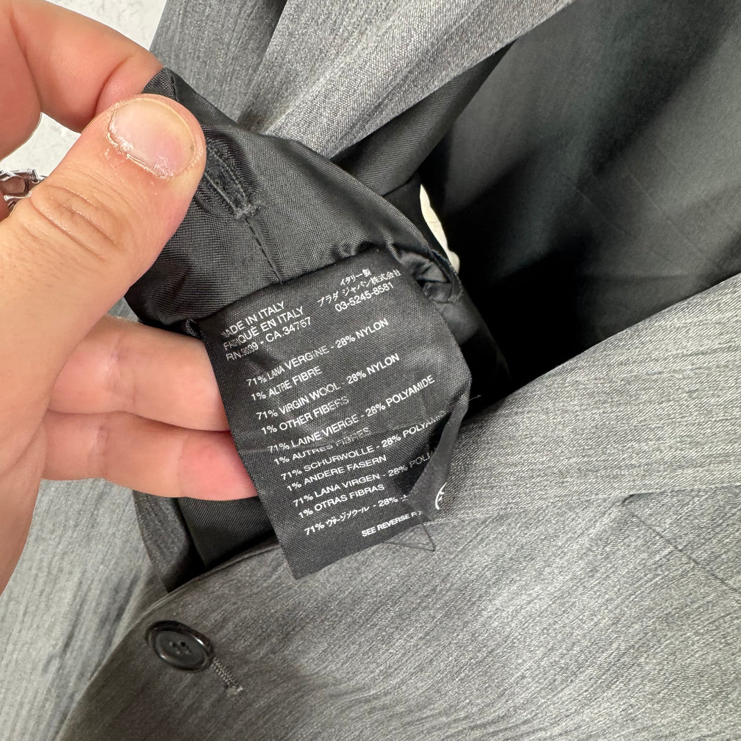 Prada Grey Striped Blazer Jacket