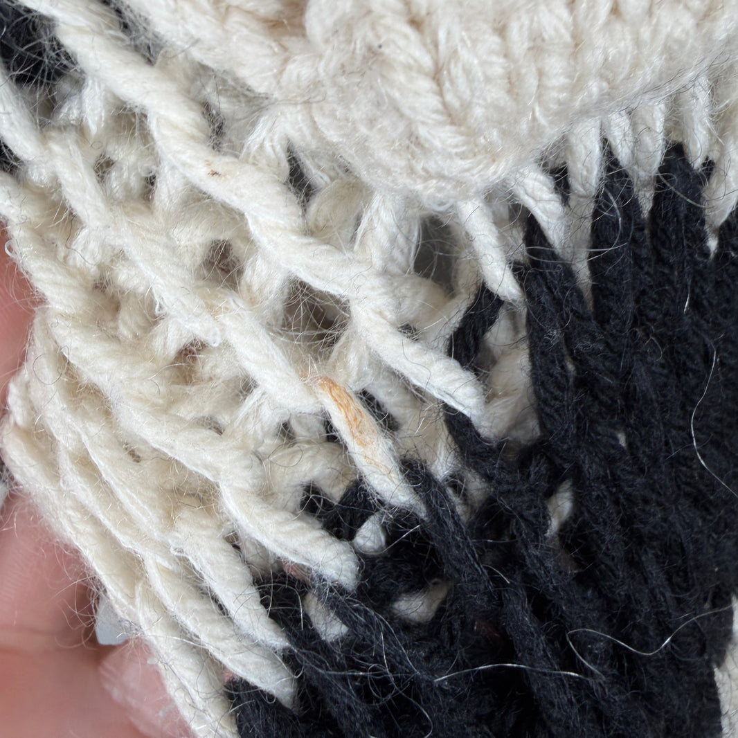 Saint Laurent Striped Cable Knit Hooded Sweater