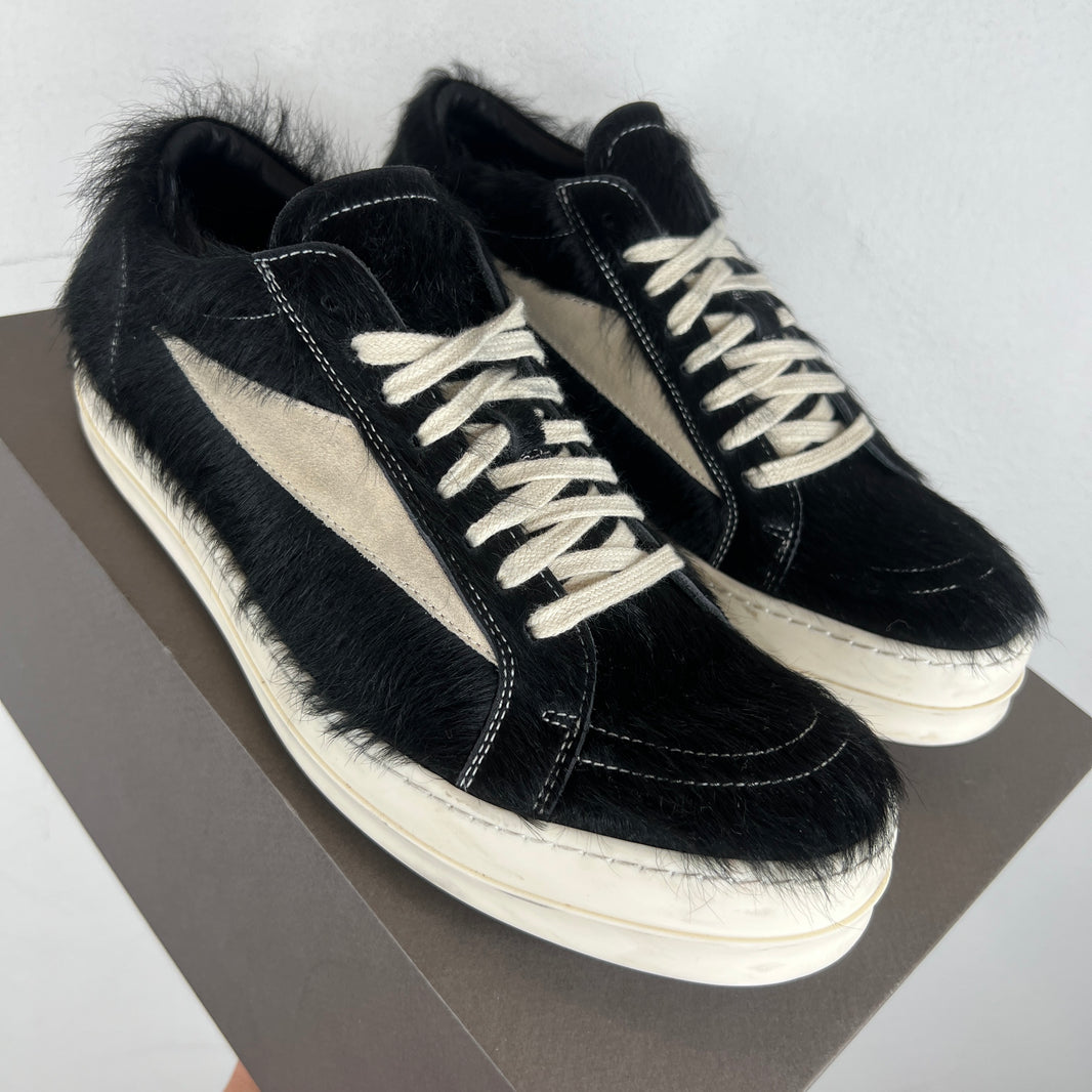 Rick Owens Black Ponyhair Vintage Sneakers