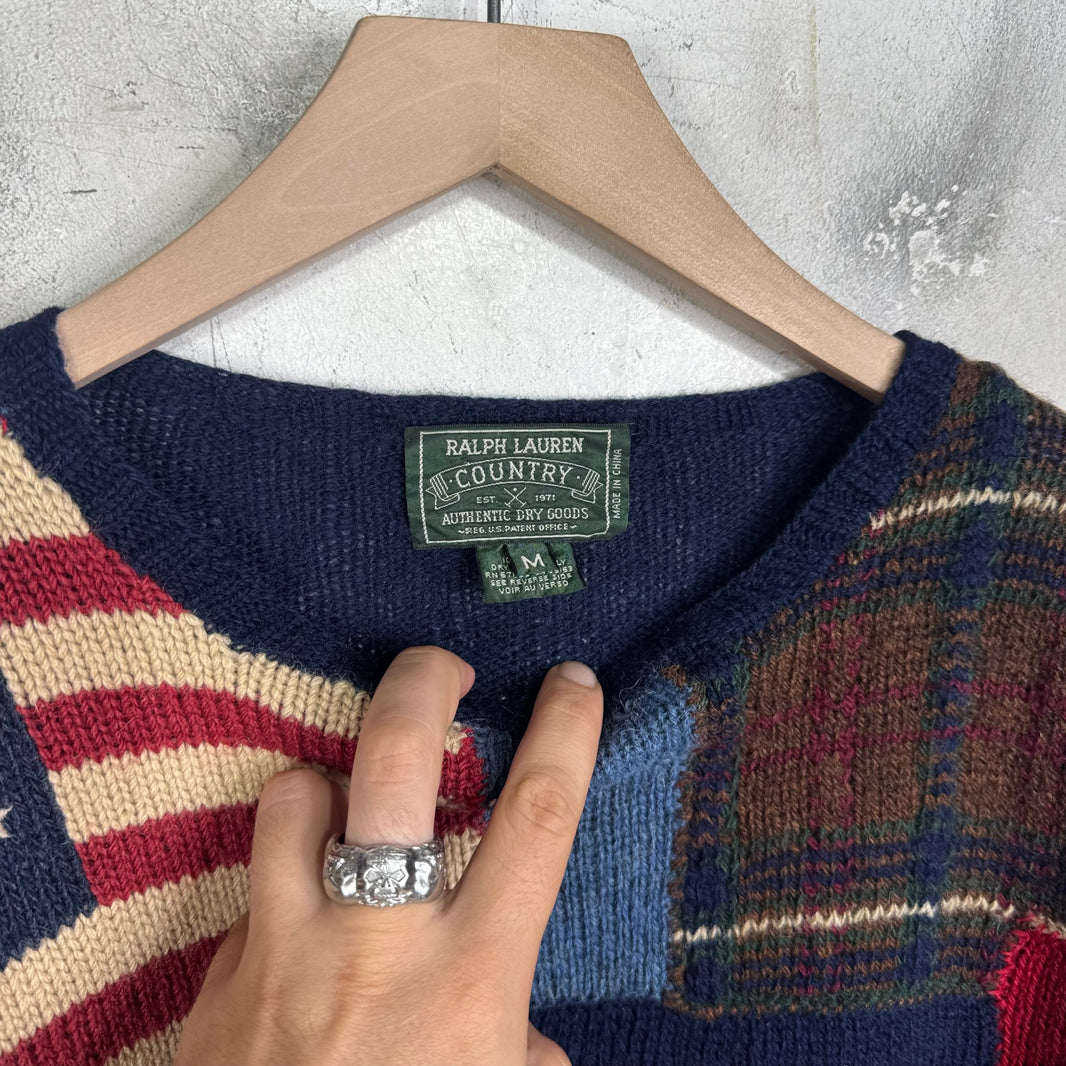 Ralph Lauren Multi Patchwork Country Sweater