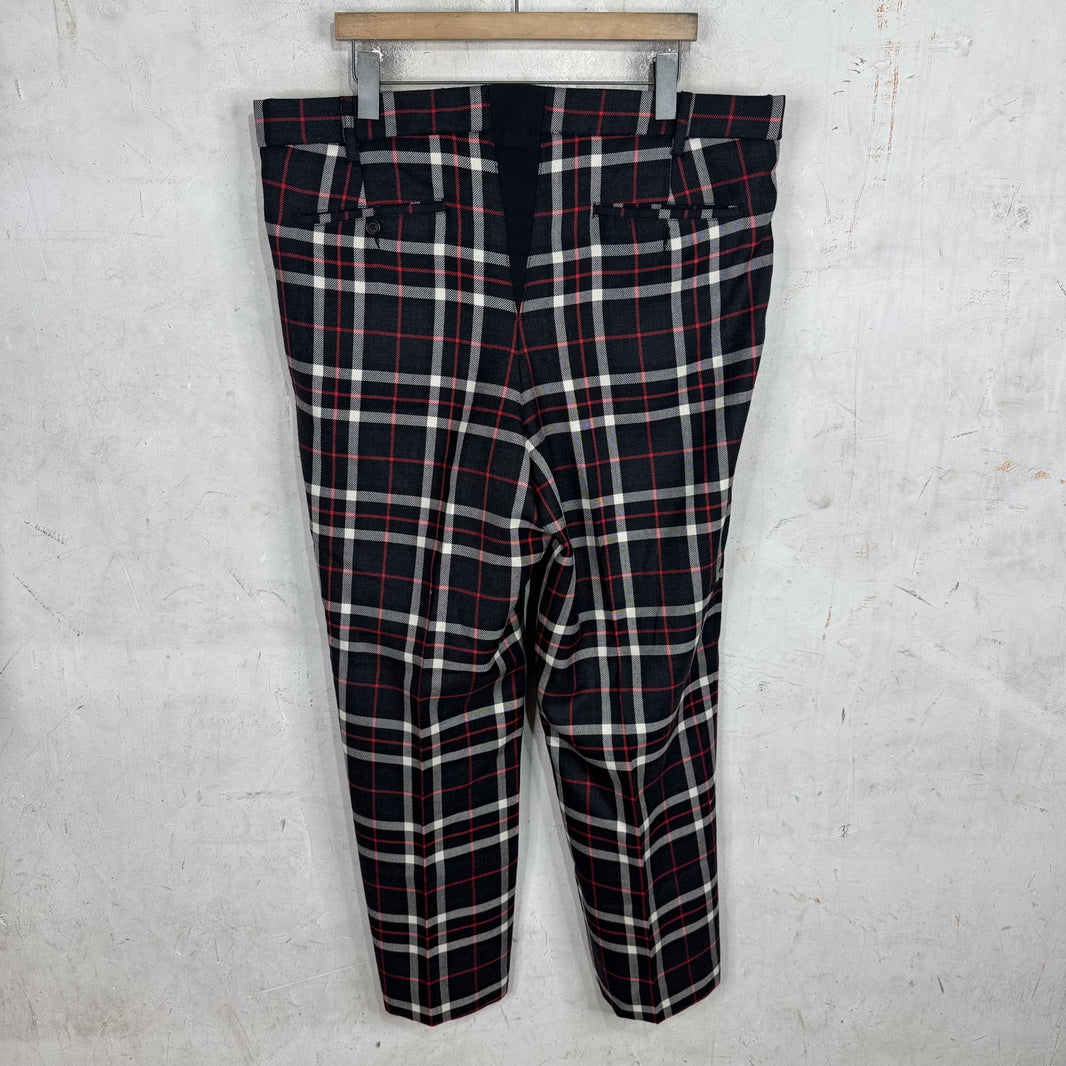 Marni Black/Red Plaid Wool Trousers
