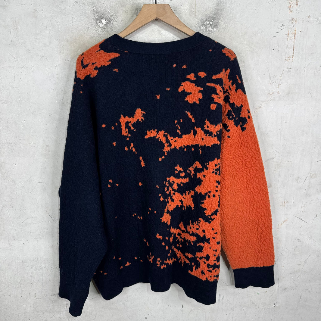Loewe Wool Blend Orange Splatter Cardigan