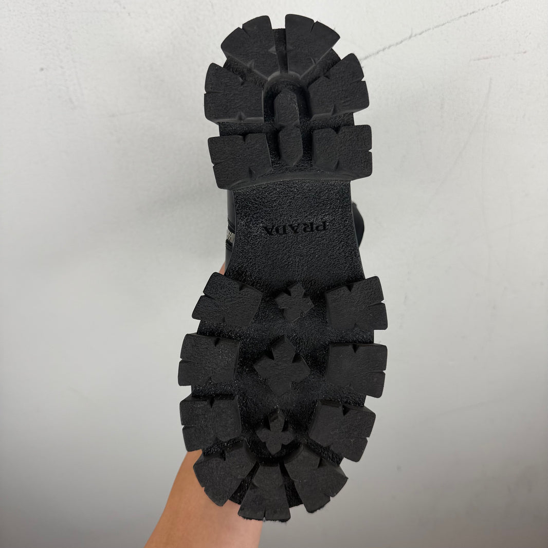 Prada Monolith Badge Cargo High Combat Boots