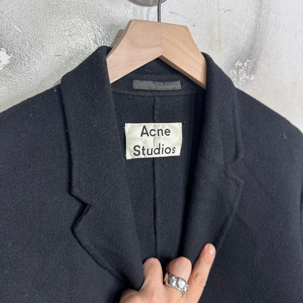 Acne Studios Unlined Black Wool Coat