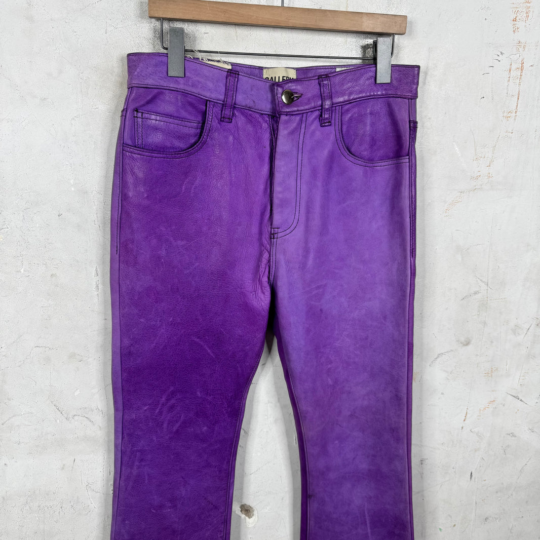 Gallery Dept Purple Leather Flared Pants