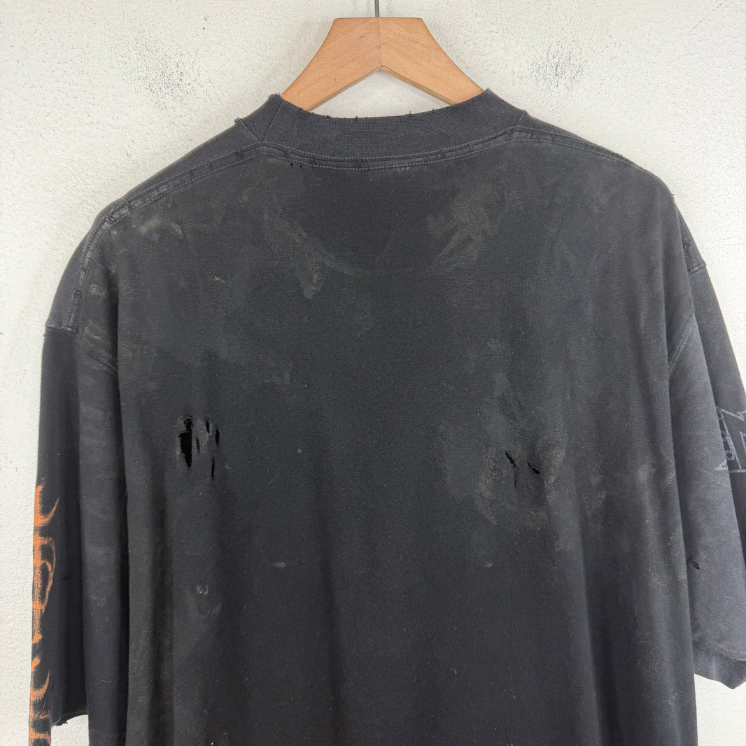 Balenciaga Hybrid Distressed Upside Down Paris T-Shirt