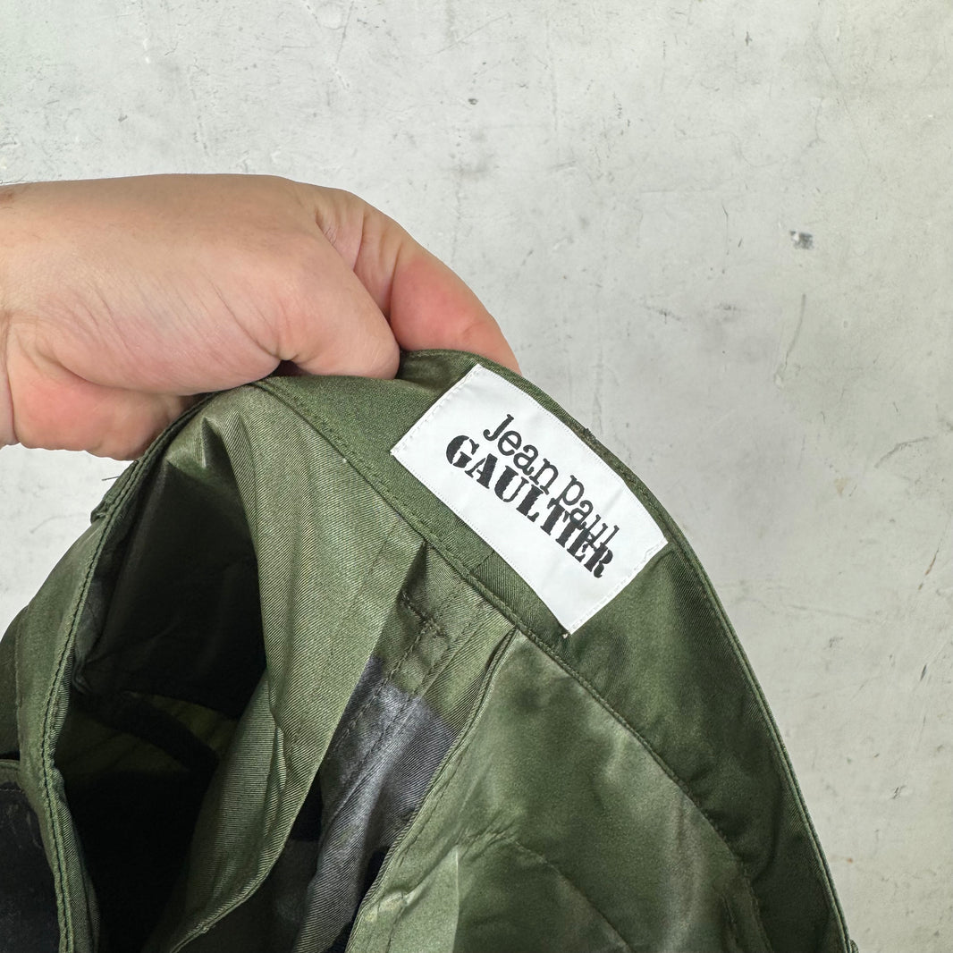 Jean Paul Gaultier Trompe-l'œil Green Nylon Cargo Pants