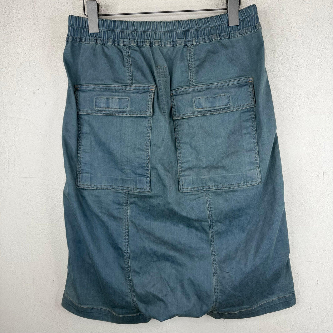 DRKSHDW Blue Tower Drop Crotch Shorts