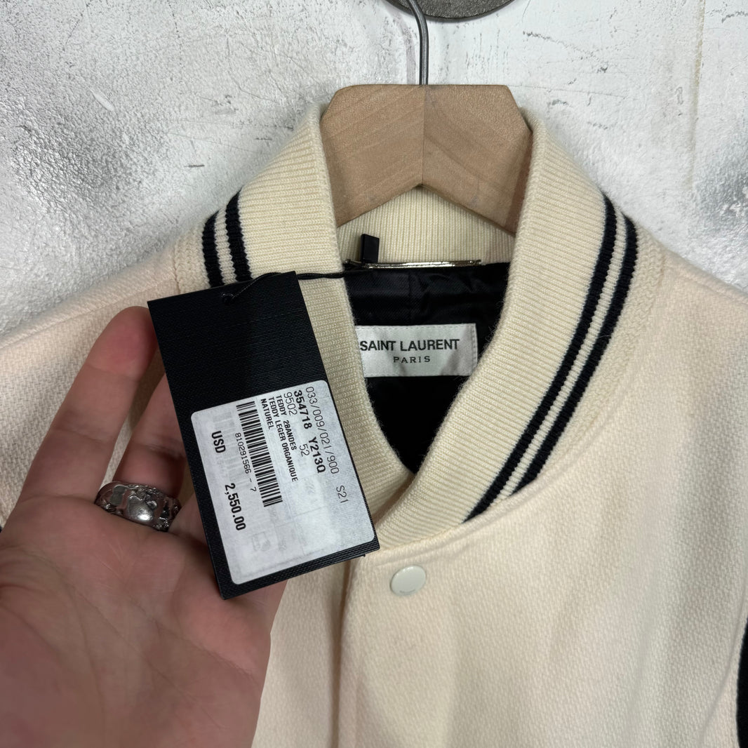 Saint Laurent Cream/Black Teddy Jacket