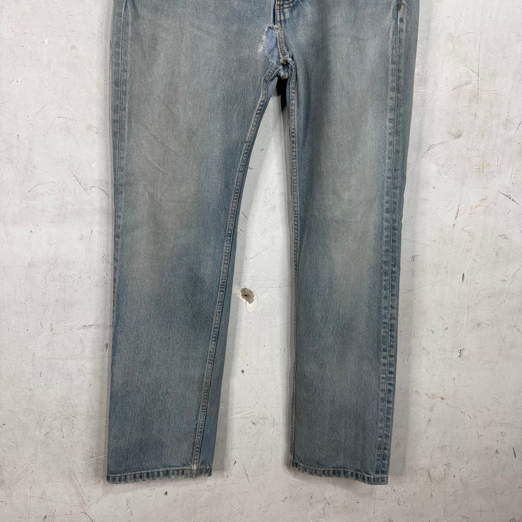 Balenciaga Smoked Muddy Wash Straight Legged Jeans