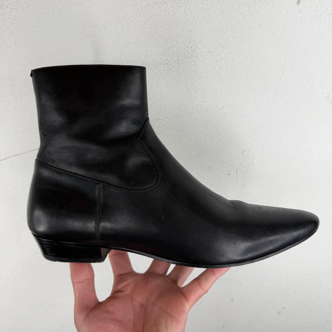 Saint Laurent Black Zipper Boots