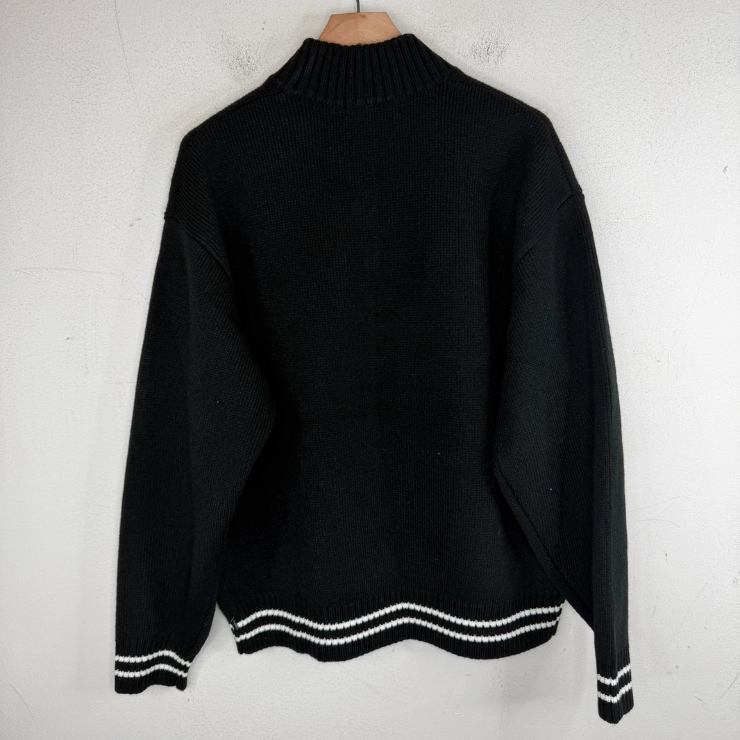 Supreme Cursive Embroidered 1/4 Zip Knit Sweater