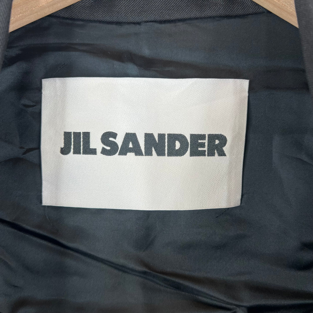 Jil Sander Black Floral Knit Trench Coat