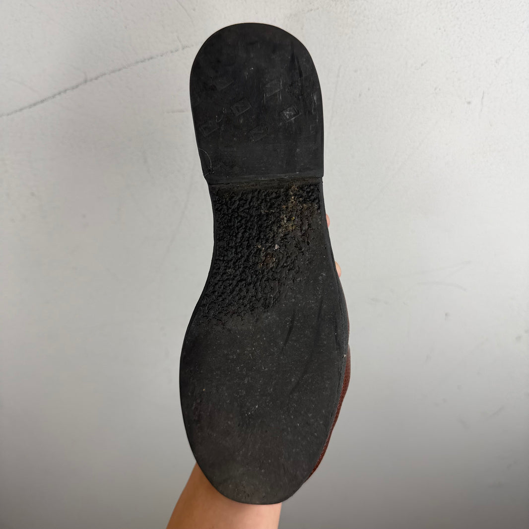 Belgian Shoes Leather Textured Loafers