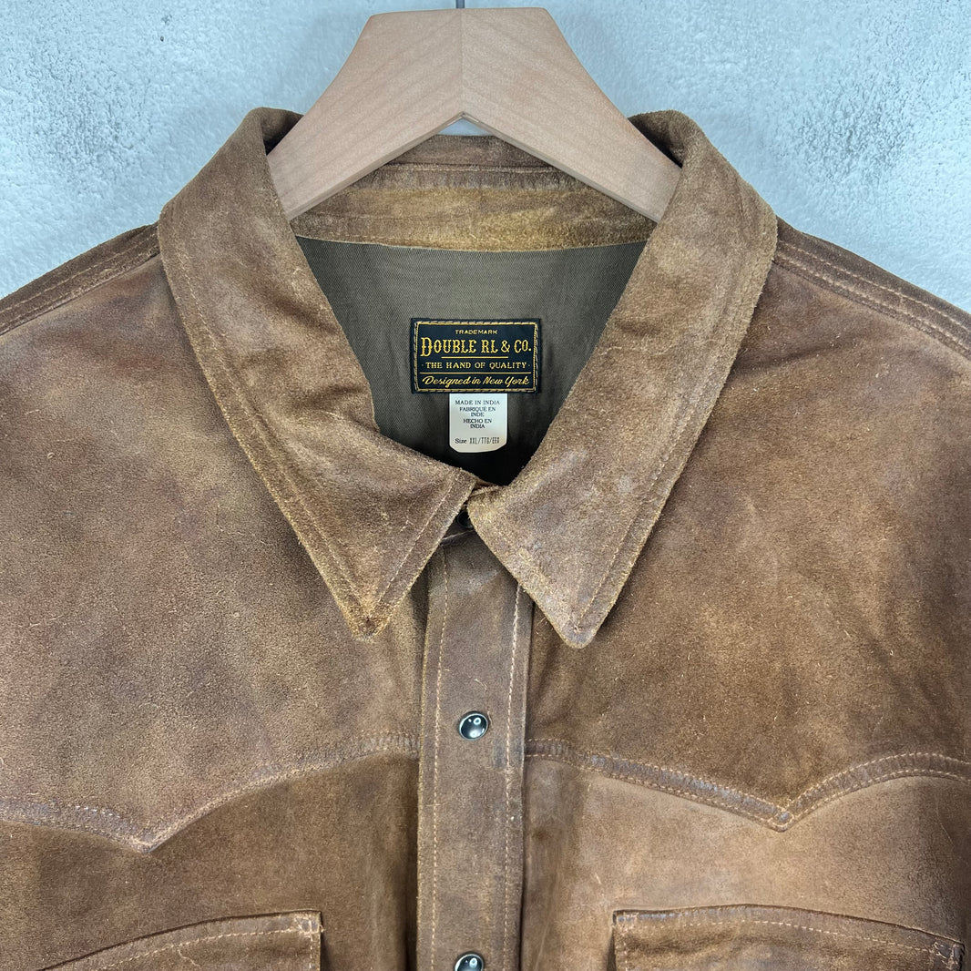 RRL Rough Out Suede Snap Button Overshirt
