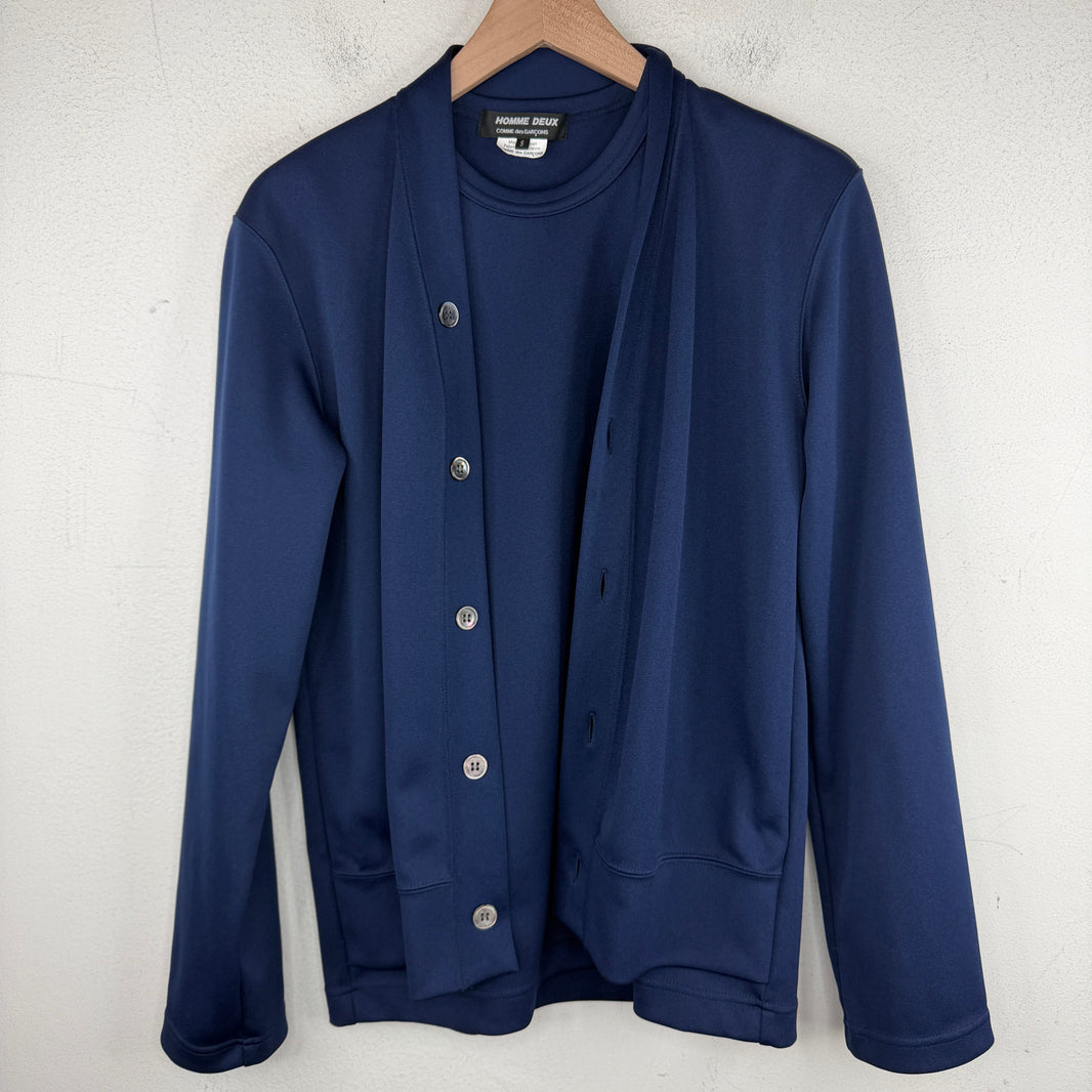 CDG Blue Double Layer Cardigan T-Shirt