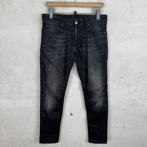 Dsquared Black Slim Repaired Jeans