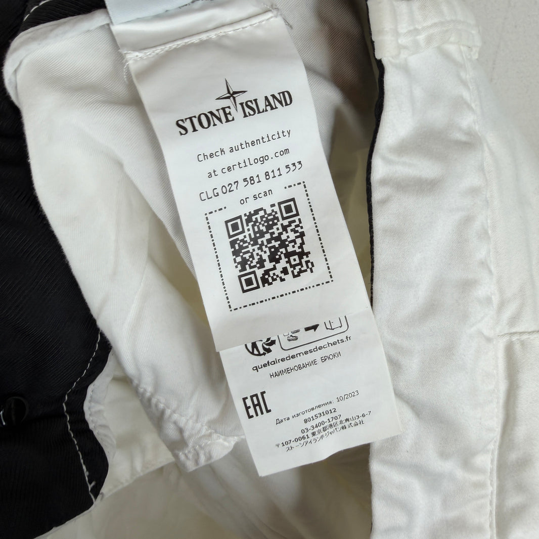 Stone Island White Cargo Pants